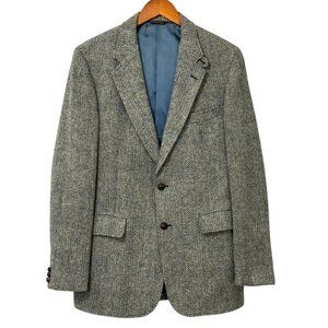 Vintage Harris Tweed Cricketeer Mens Blazer Sport Coat Wool Blue Gray Size 42R?